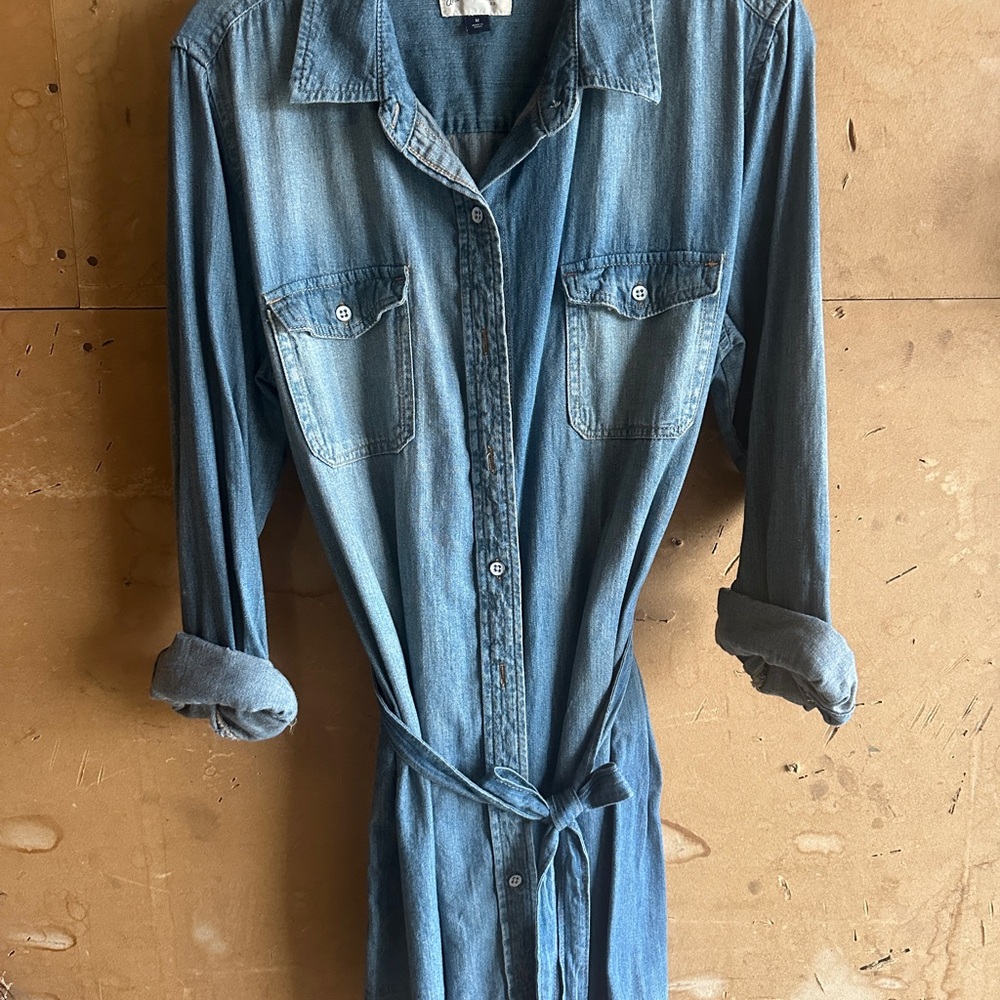 Denim Button-Up Dress